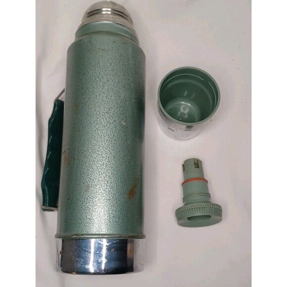 Stanley Aladdin A-944DH Quart Vacuum Bottle - Green Hammertone Finish Vintage - Picture 8 of 11